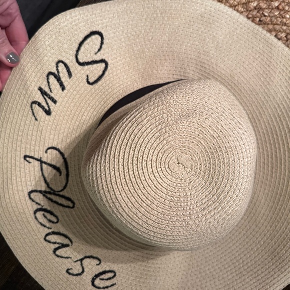 BCBGeneration Tan Sun Hat with Black Band - Picture 2 of 3